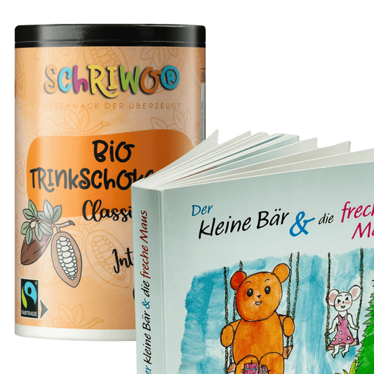 schriwo® Trinkschokolade & Kinderbuch "Der kleine Bär und die freche Maus