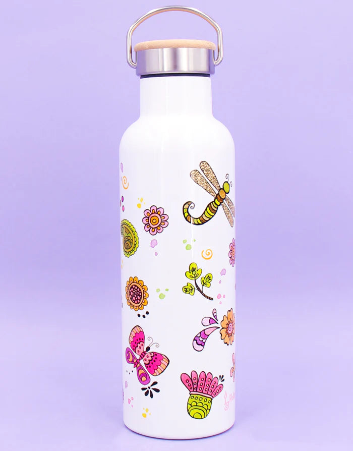 Thermosflasche mit Bambusdeckel "Enjoy the little things" 750ml